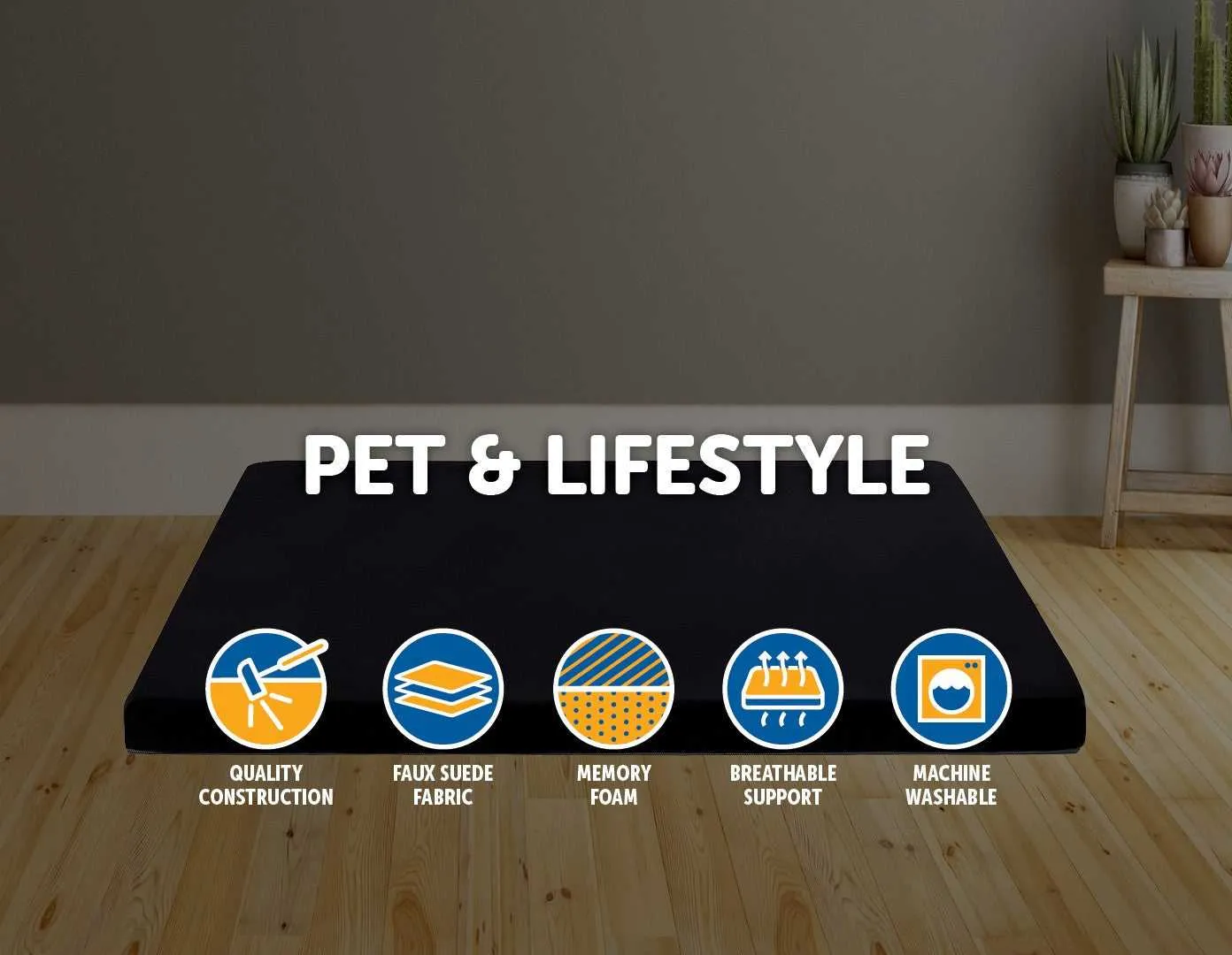 110CM XL Pet Bed Mattress Dog Cat Memory Foam Pad Mat Cushion