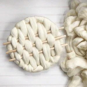 13 lb Natural White Wool Roving Fiber