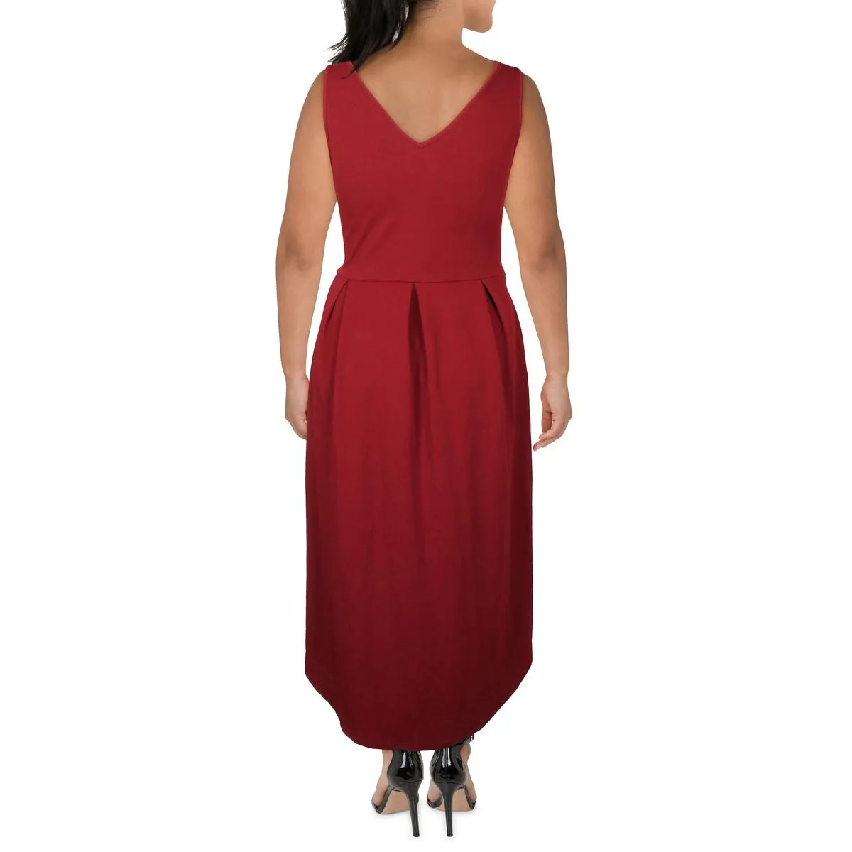 24seven Comfort Apparel Womens Plus Knit V-Neck Maxi Dress