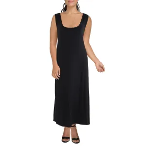 24seven Comfort Apparel Womens Plus Scoop Neck Long Maxi Dress