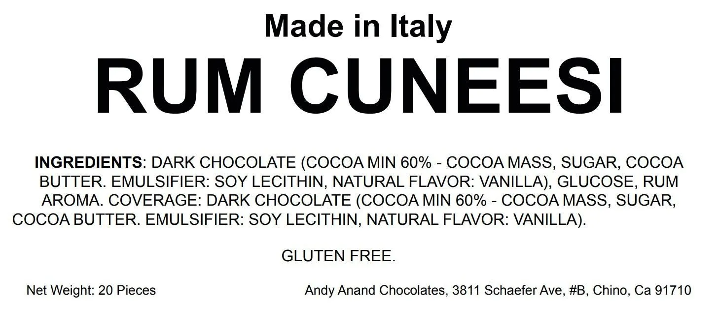 Andy Anand 20 Pcs Dark Chocolate Italian Truffles (Rum Cuneesi) irresistible Italian Creations, Imported Truffles Gift Box for Birthday - Perfect for Any Occasion