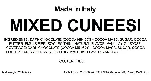 Andy Anand 24 Pcs Chocolate Mixed Italian Truffles (Cuneesi) 4 flavors Gluten Free, Truffles Gift Box for Corporate - Perfect for Any Occasion