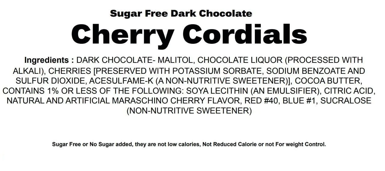 Andy Anand (48 Pcs) Sugar Free Dark Chocolate Cherry Cordials Truffles, Decadent, Sugar Free Chocolate Gifts - Delicious and Healthy