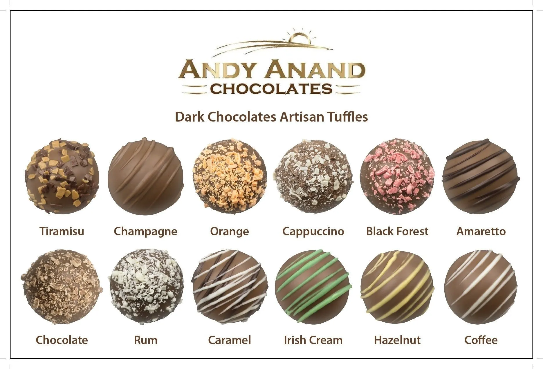 Andy Anand Artisan 16 pc Handmade Truffles Delicious Decadent, Chocolate Truffles for Special Occasions - Perfect for Any Occasion