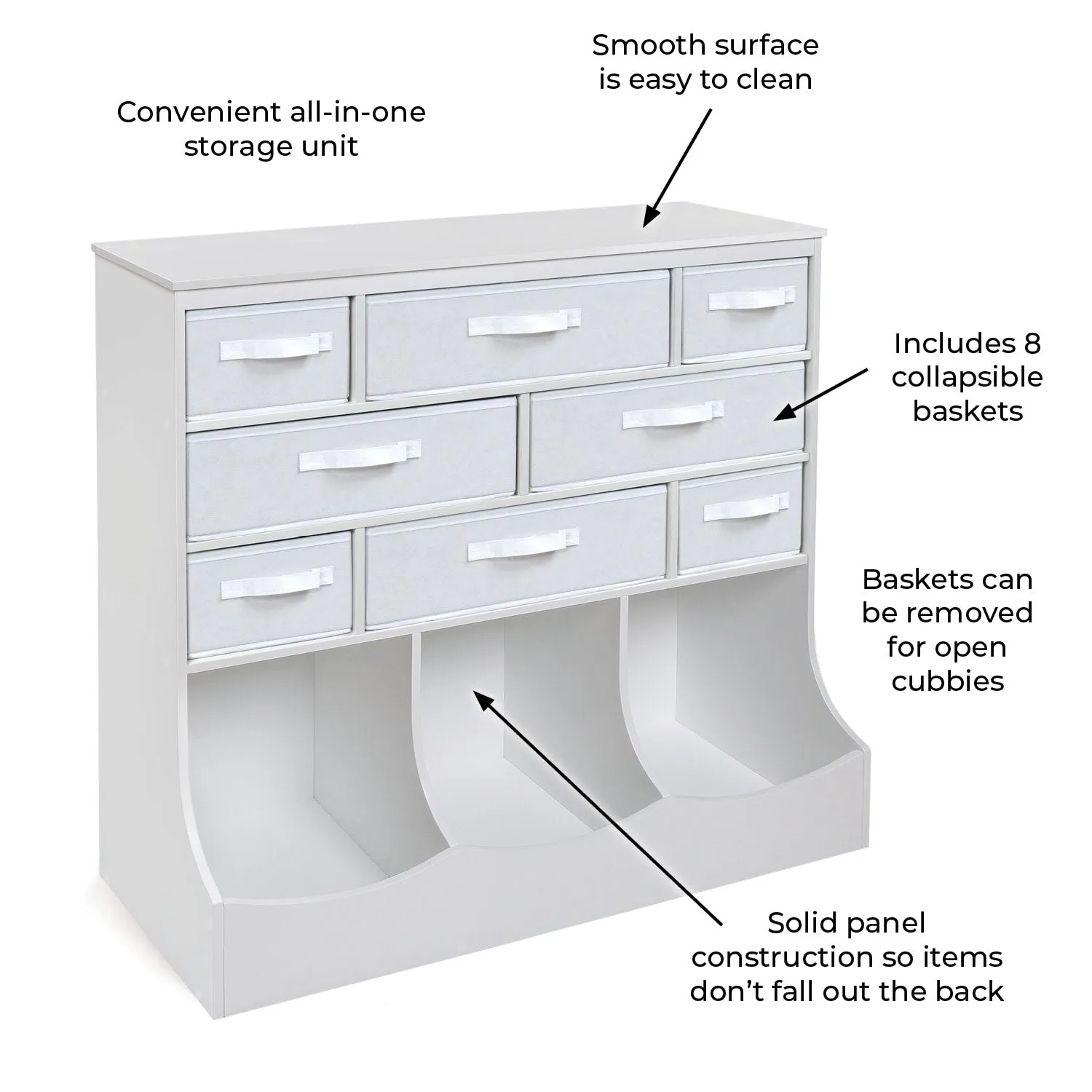 Badger Basket Storage Station with Eight Baskets and Three Bins