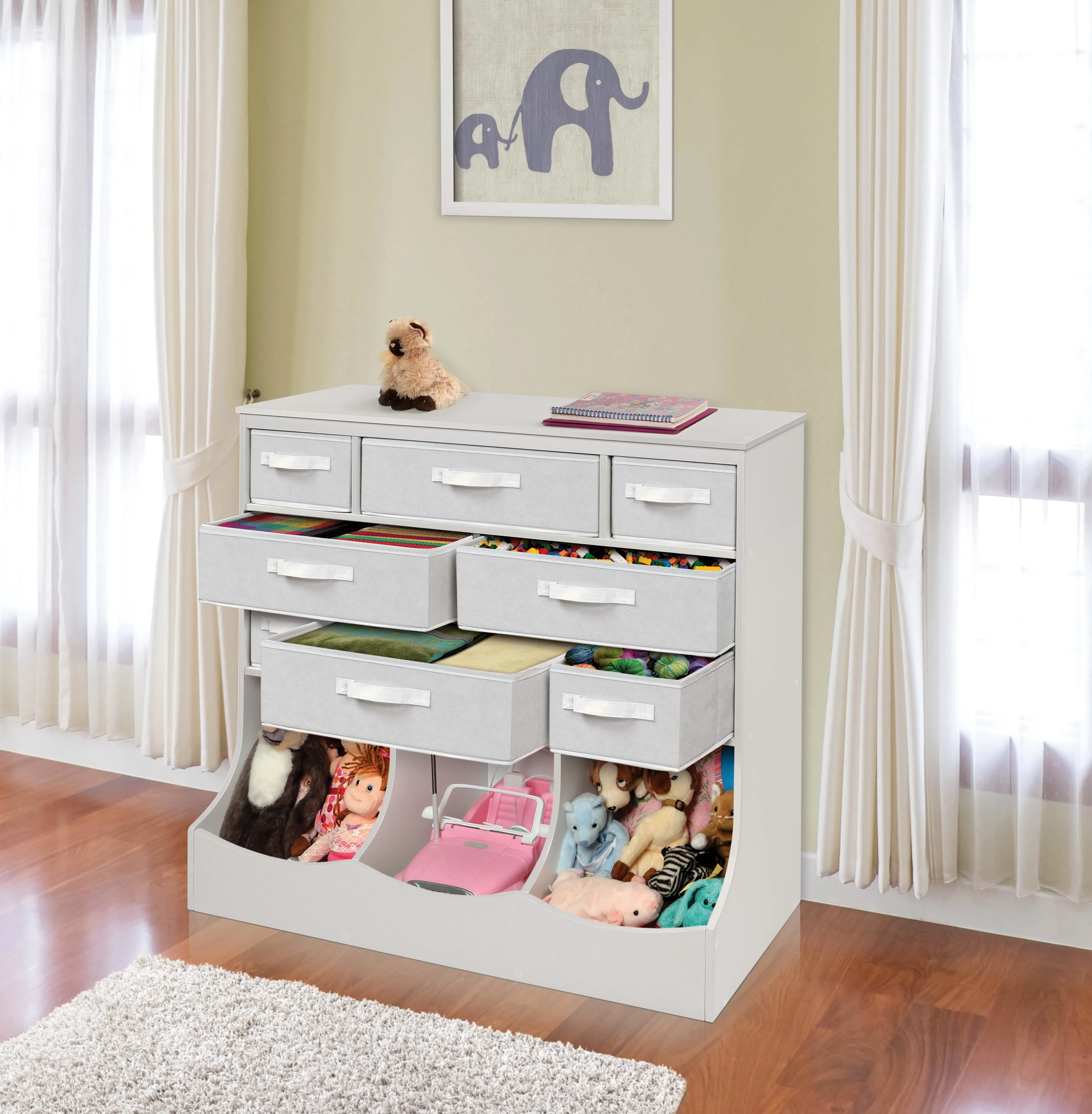 Badger Basket Storage Station with Eight Baskets and Three Bins