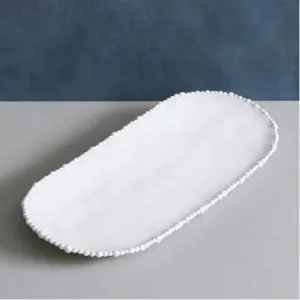 Beatriz Ball Vida Alegria Large Pearl White Oval Tray