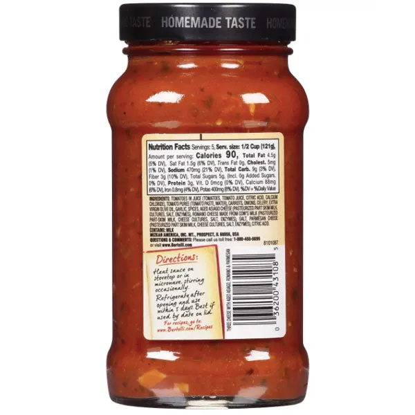 Bertolli Rustic Cut Three Cheese Pasta Sauce 23 oz.