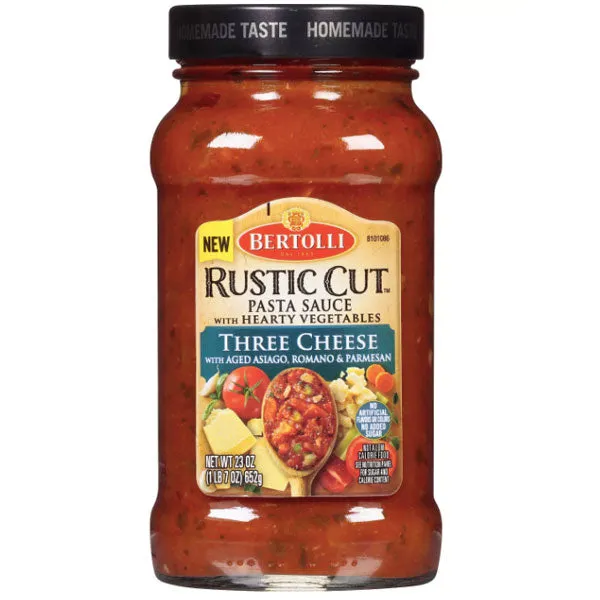 Bertolli Rustic Cut Three Cheese Pasta Sauce 23 oz.