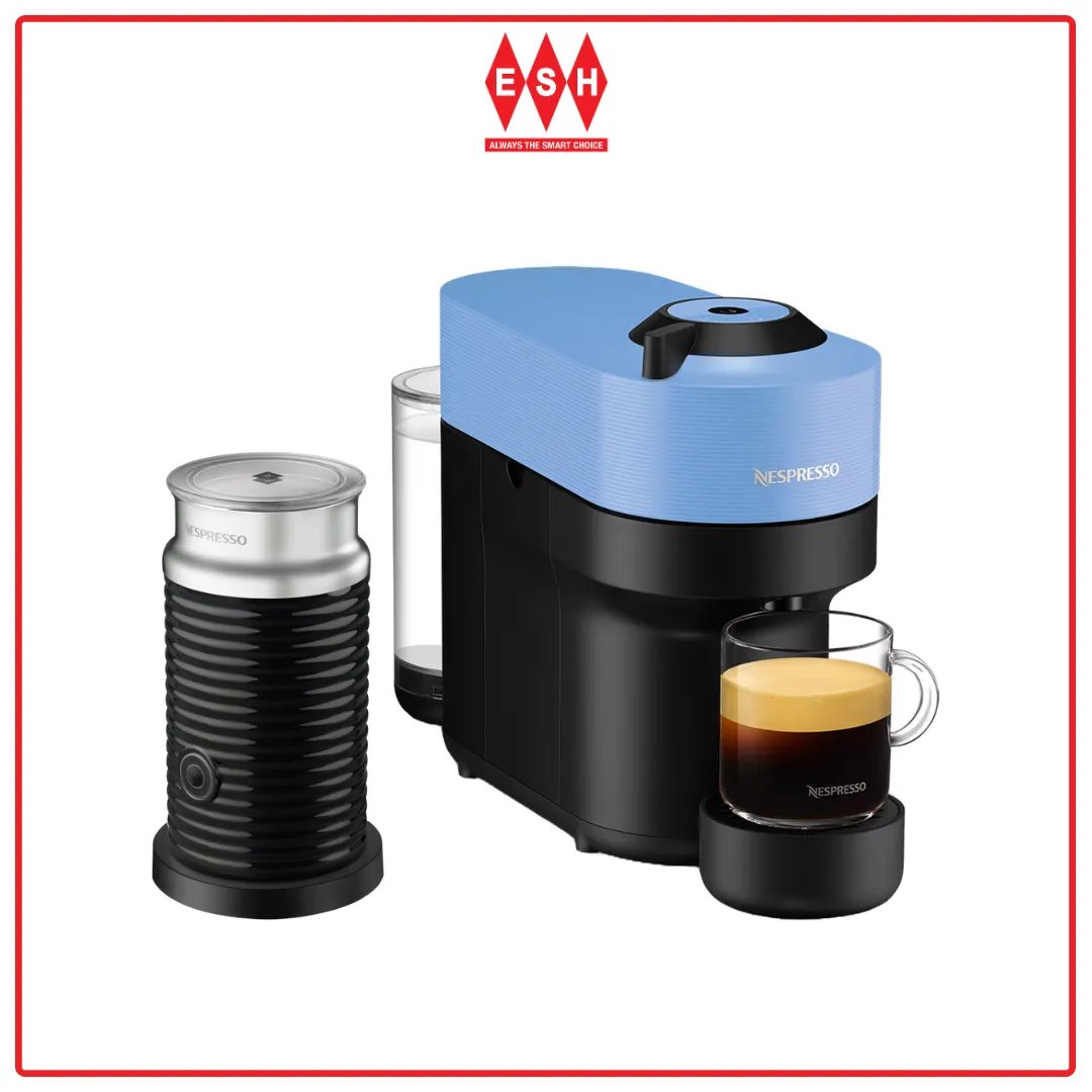 [Bundle Deal] Nespresso Vertuo Pop GDV2 (Pacific Blue) Coffee Machine & Aeroccino Milk Frother