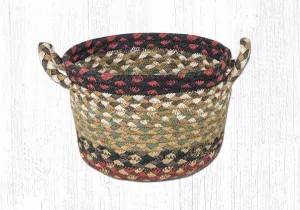 Burgundy and Mustard Woven Basket