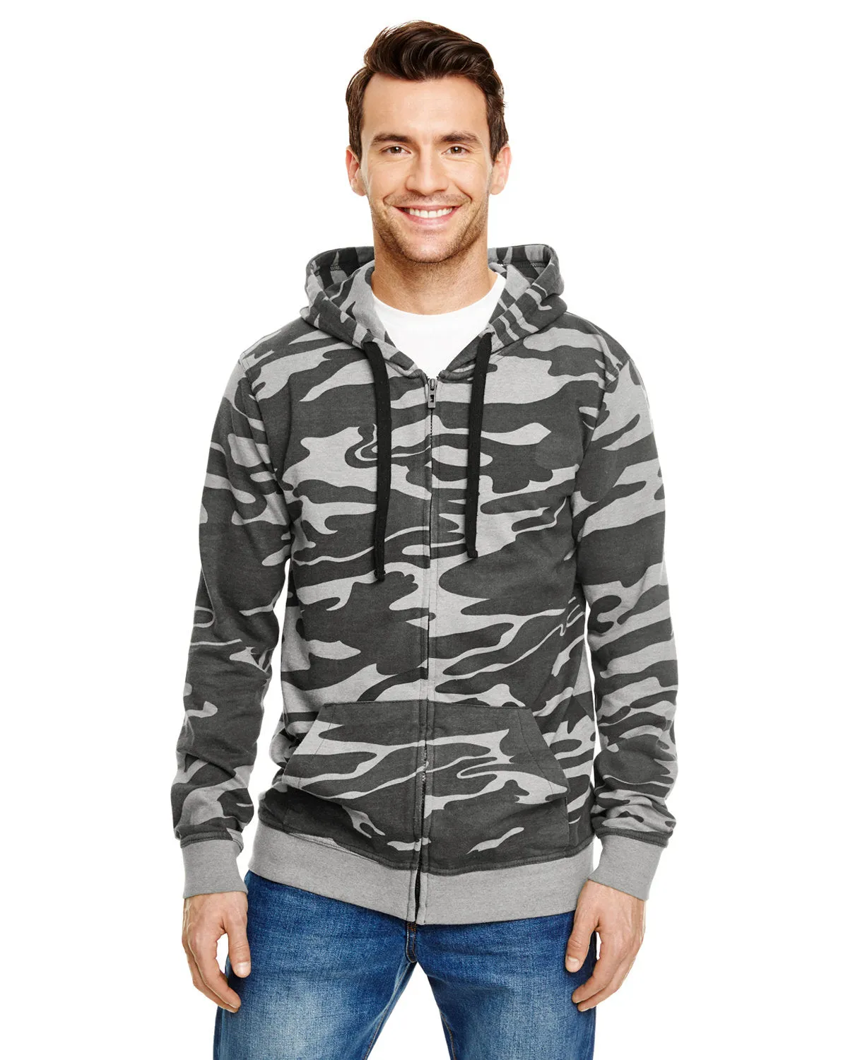 Burnside B8615 Men's  French Terry Full-Zip Hooded Sweatshirt