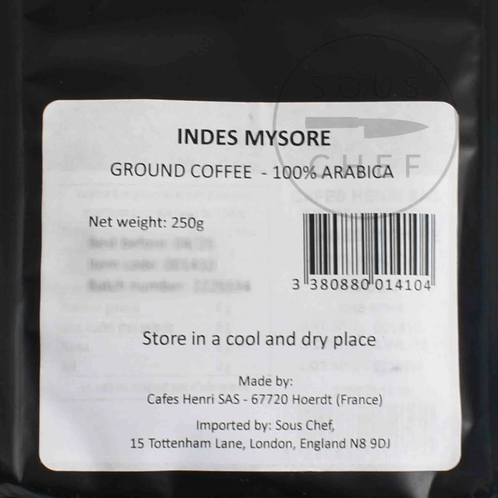 Cafes Henri India Mysore Ground Coffee, 250g