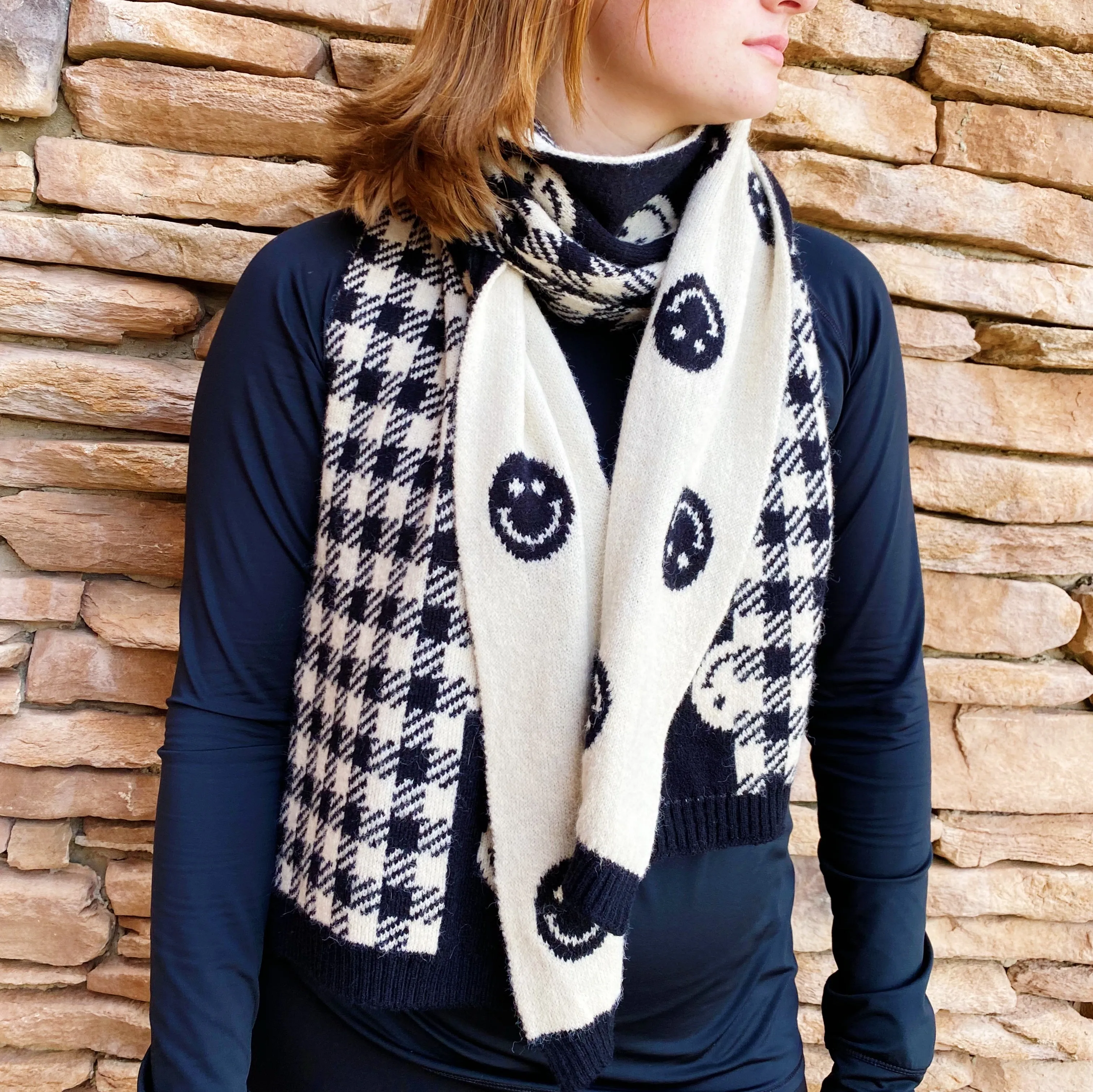 Checked On Happiness Cozy Scarf