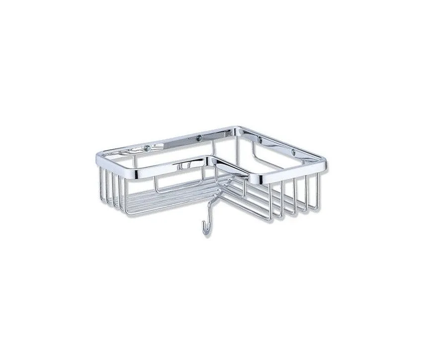 Corner 8-Inch Shower Basket - Chrome