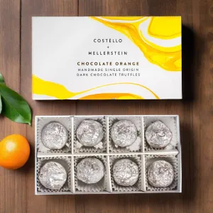 Costello and Hellerstein dark chocolate orange truffles (Costello)