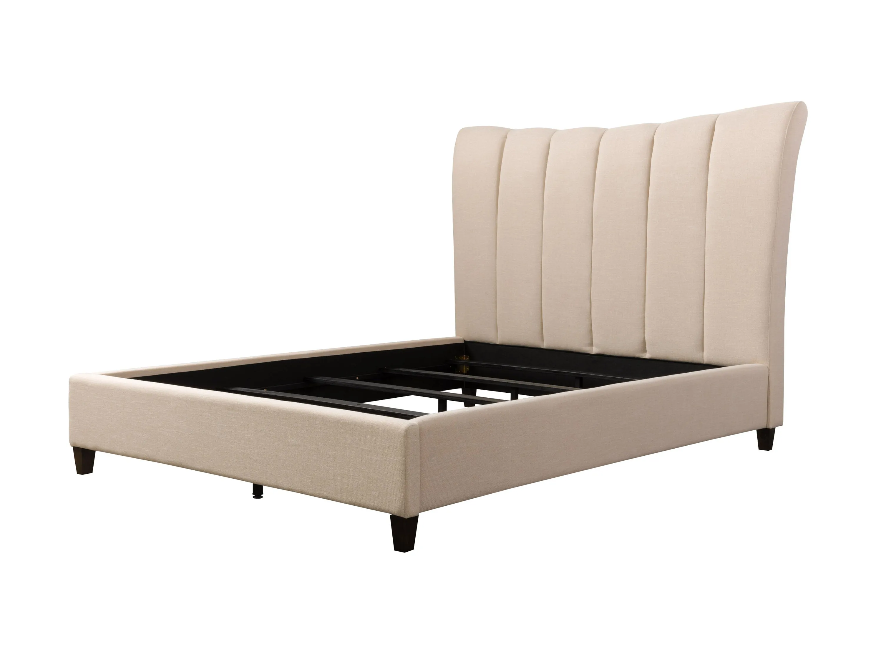 Cream Channel Tufted Double / Full Bed