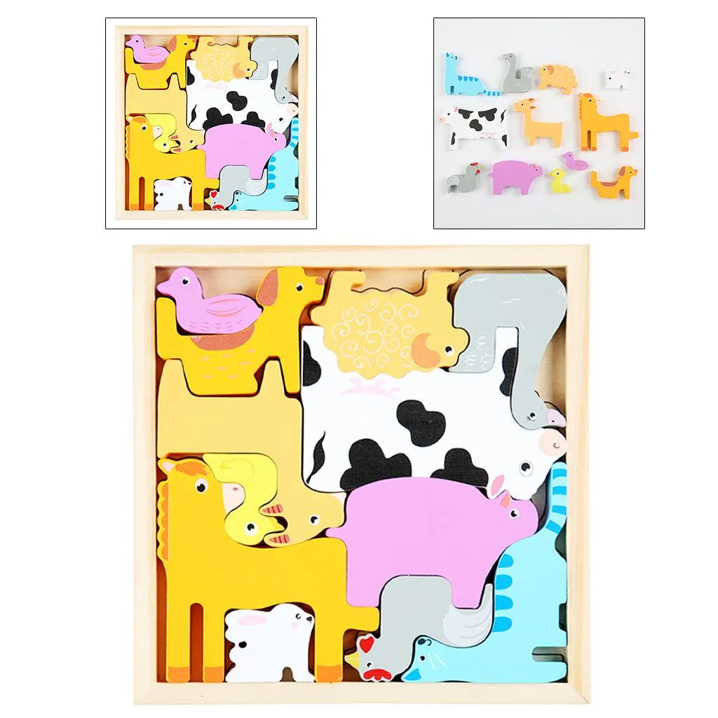 Creative Animal Wooden Puzzle Block For Kids