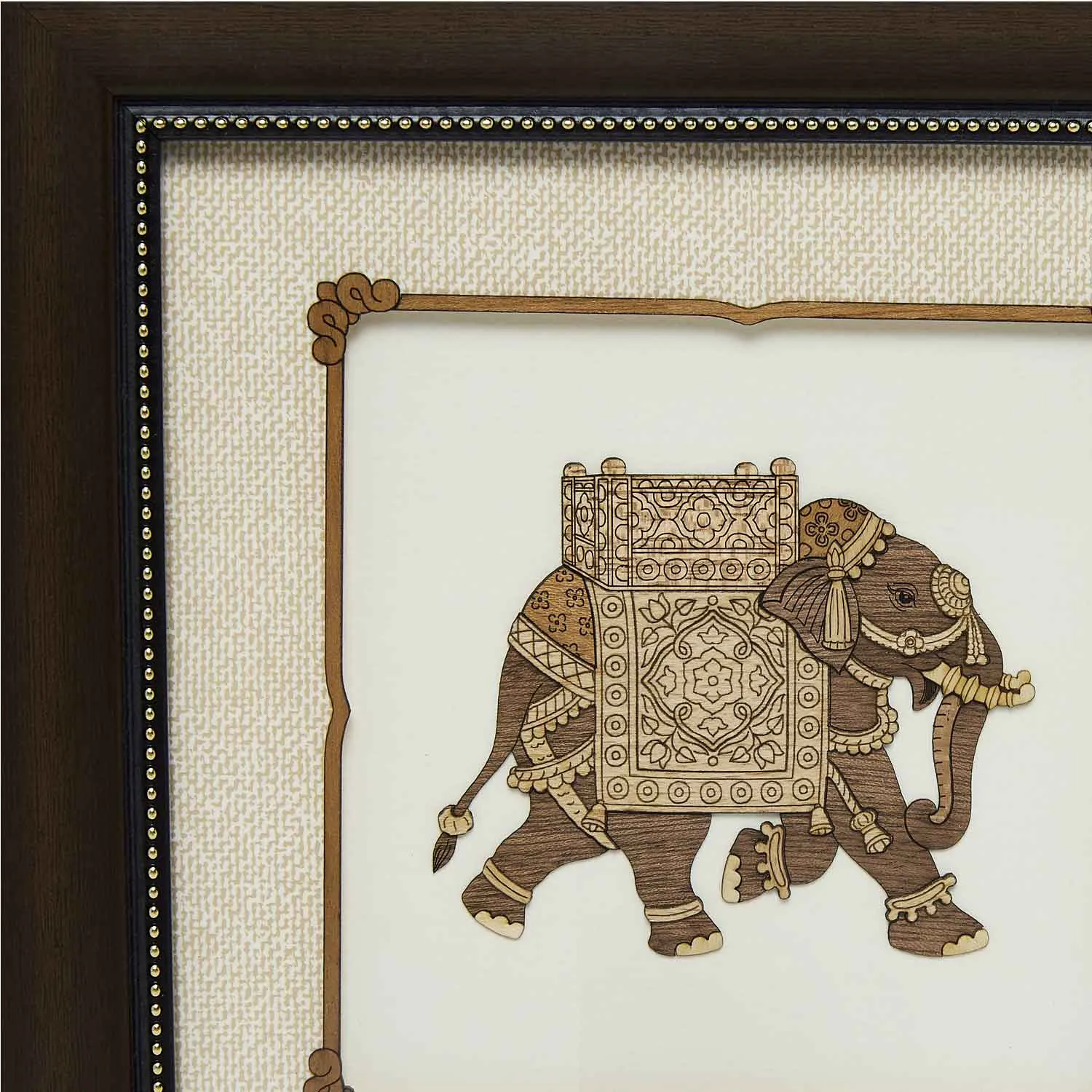 Elephant Wood Art Frame Small 8 in x 8 in