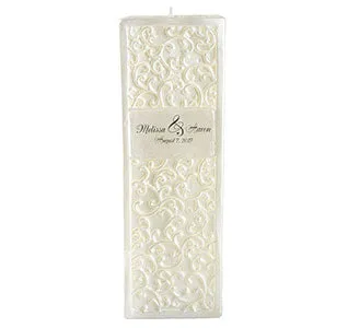 Embossed Flourish Personalized Unity Candle