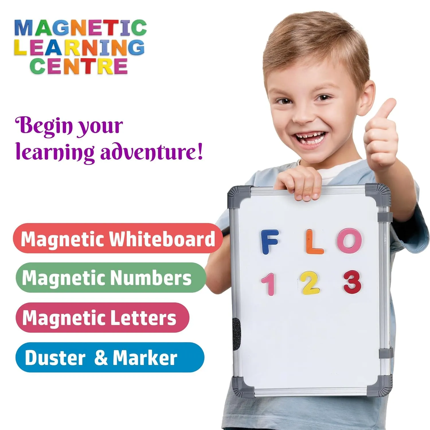 FLO Toys Magnetic Alphabets For Kids Learning And Number Brain Game Activity With Board,For Kids Ages 3 