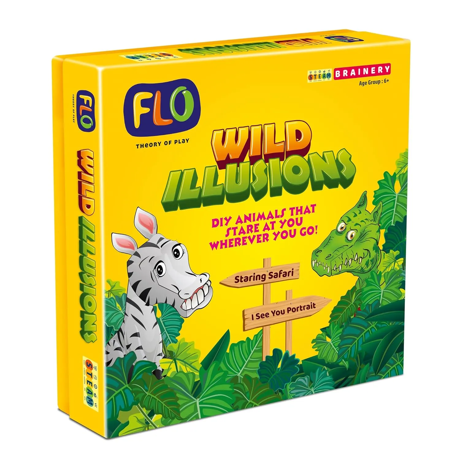 FLO Toys Steam Diy 3D Wild Animals And Birds Illusions Stem Activity Kit For Kids 6 