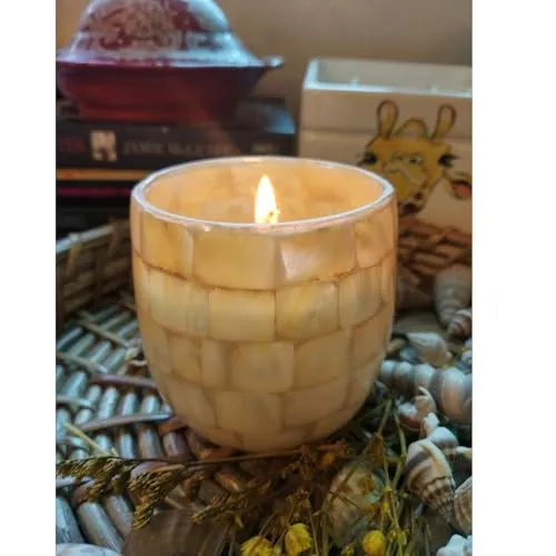 Glass Mop Mosaic Aroma Jar Candles with 130 Grams Scented Candles for Home Decor Fragrance Candles (Pack of 1) (Sandal Wood)