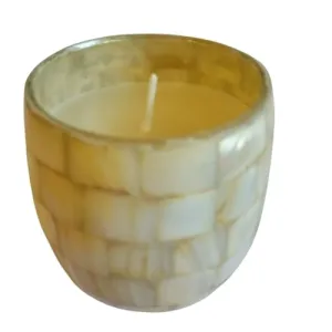 Glass Mop Mosaic Aroma Jar Candles with 130 Grams Scented Candles for Home Decor Fragrance Candles (Pack of 1) (Sandal Wood)