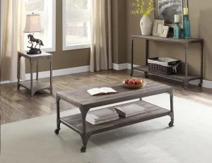 Gorden Weathered Oak & Antique Nickel Coffee Table