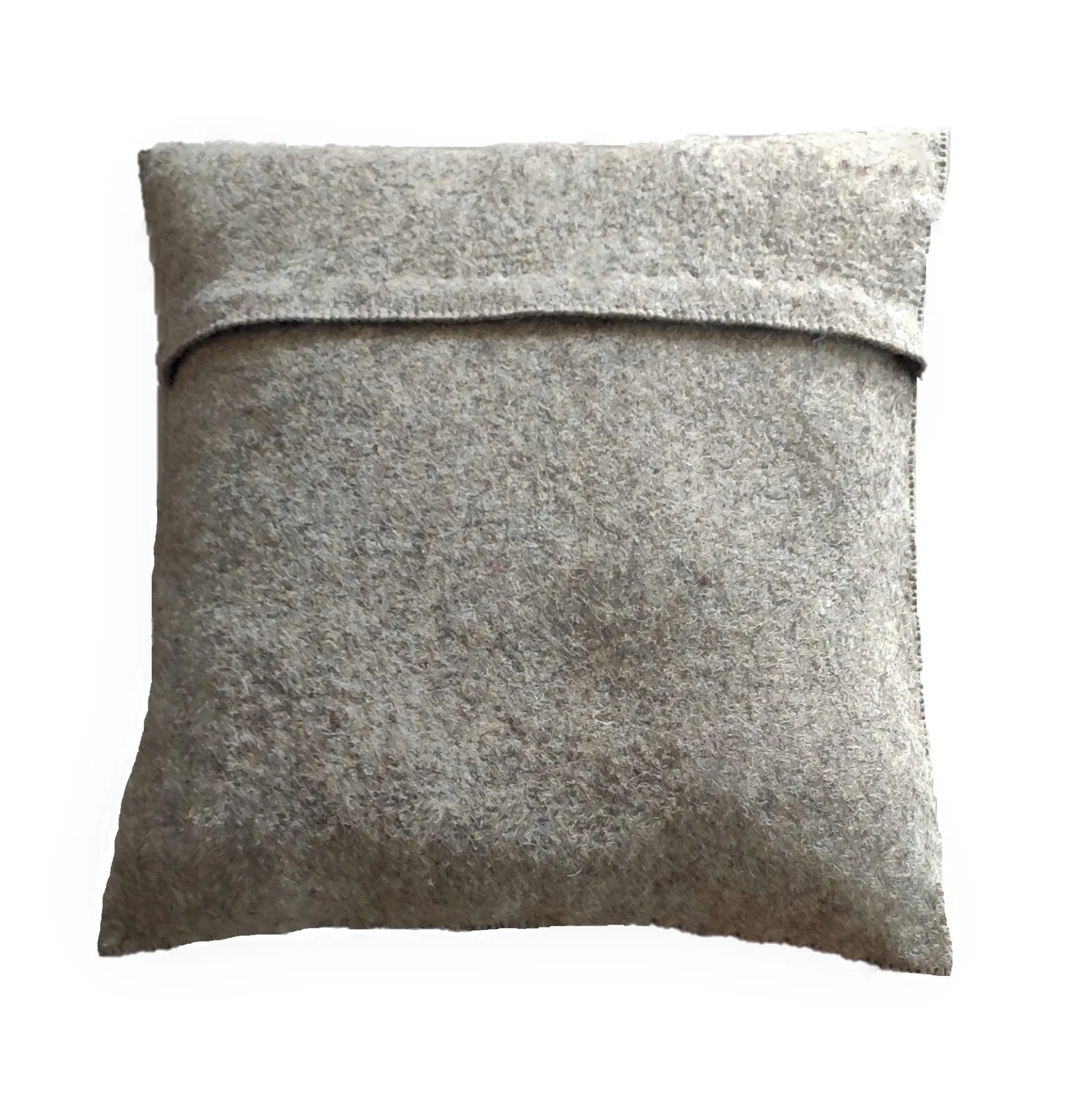 Hand Felted Wool Christmas Pillow - JOY Wreath in Natural Gray - 20"