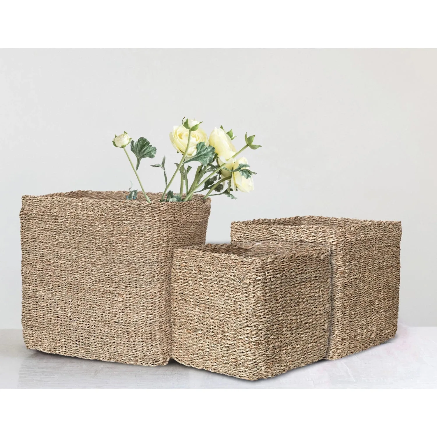 Hand-Woven Seagrass Basket, Small