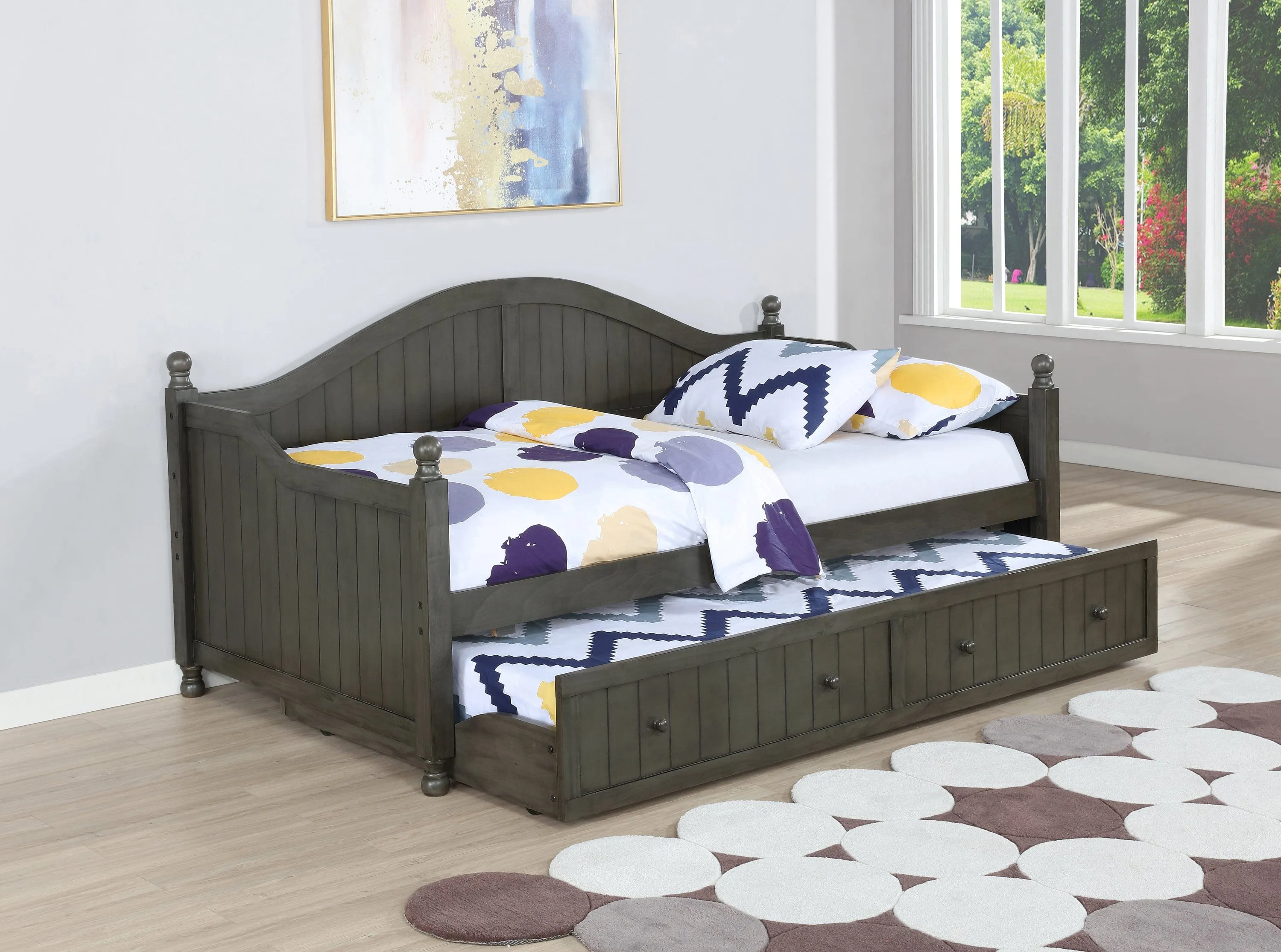 Julie Twin Daybed With Trundle Warm Grey - 301053