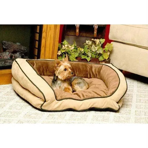 K&h Pet Products Bolster Couch Pet Bed Large Mocha - Tan 28" X 40" X 9"