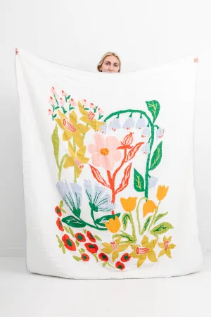 Large Garden Party Throw Blanket