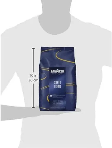 Lavazza Super Crema Whole Bean Coffee Blend, light-Medium Espresso Roast, 2.2 Pound (Pack of 1) ,Premium Quality, Aromatic, Mild and creamy