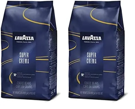 Lavazza Super Crema Whole Bean Coffee Blend, light-Medium Espresso Roast, 2.2 Pound (Pack of 1) ,Premium Quality, Aromatic, Mild and creamy