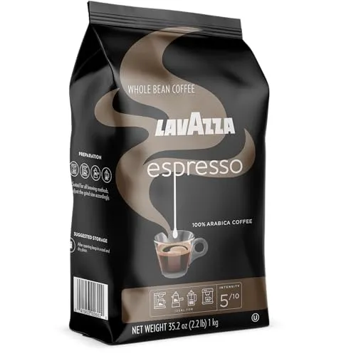 Lavazza Super Crema Whole Bean Coffee Blend, light-Medium Espresso Roast, 2.2 Pound (Pack of 1) ,Premium Quality, Aromatic, Mild and creamy