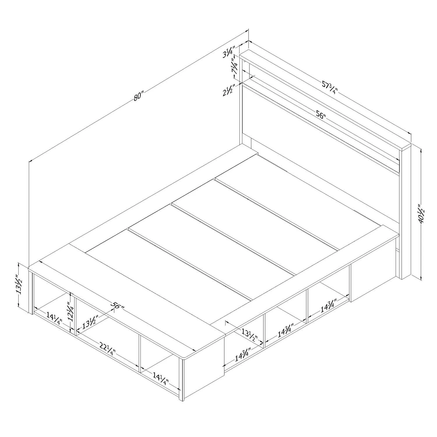 Lochland Full Storage Bed