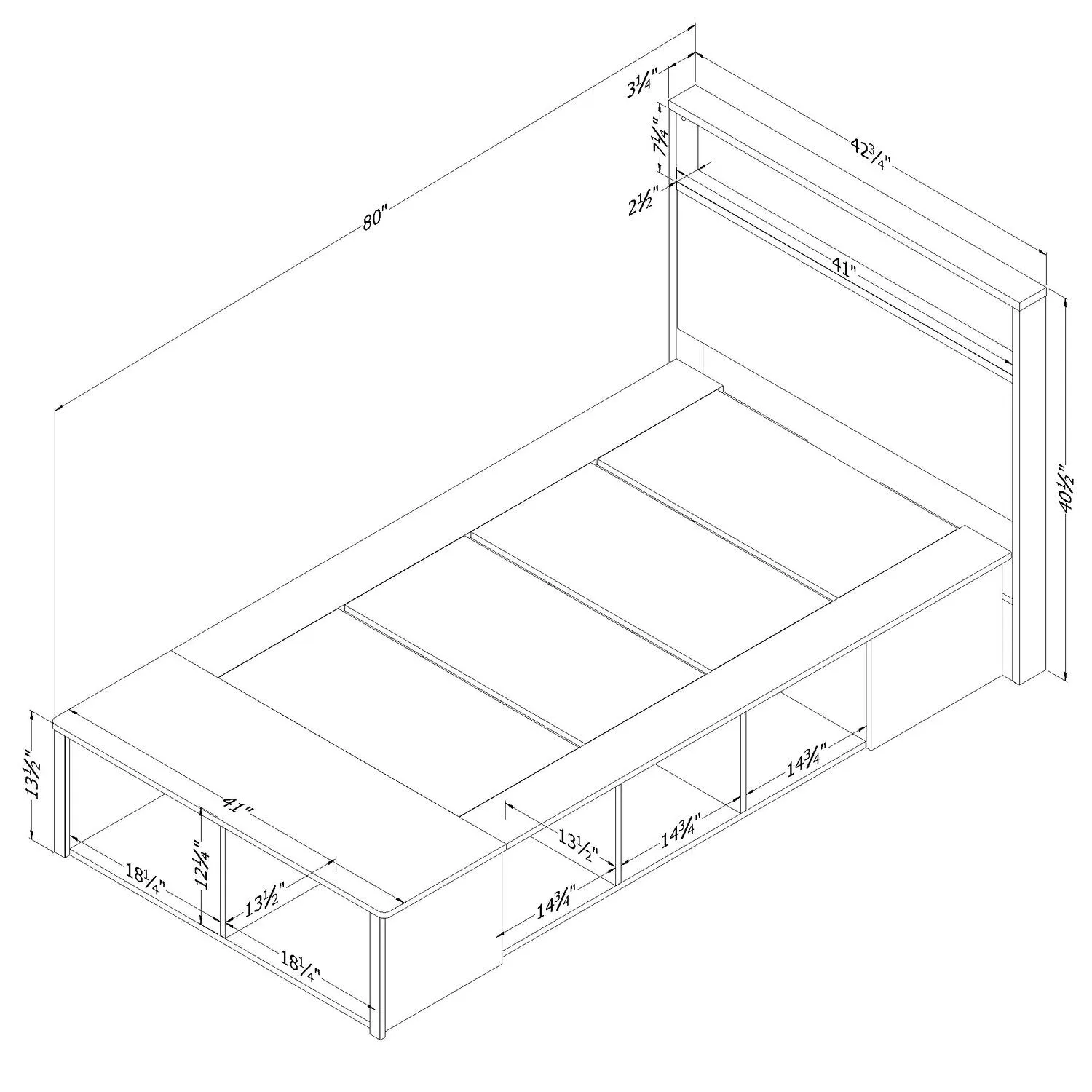 Lochland Twin Storage Bed