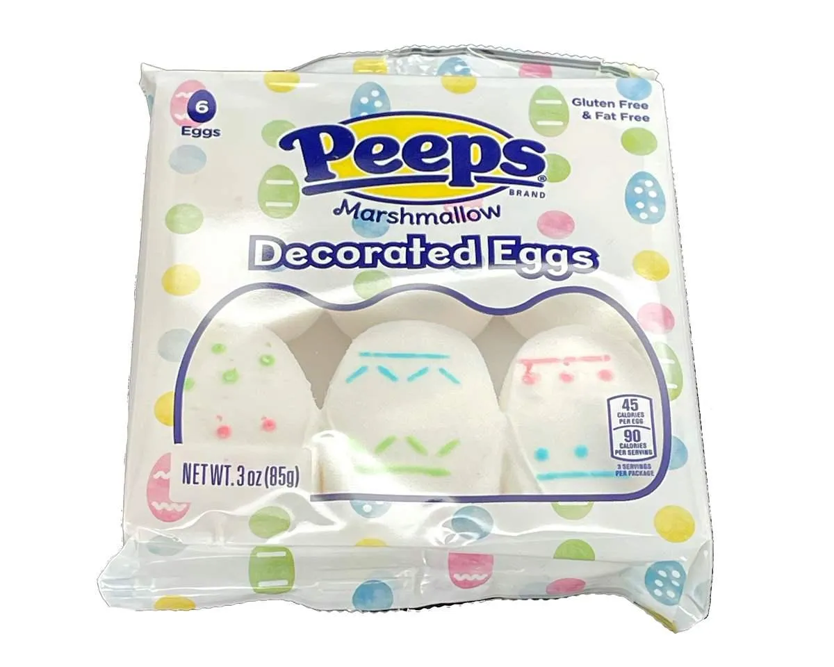 Marshmallow Peeps Decorated Egg 6 Count Tray