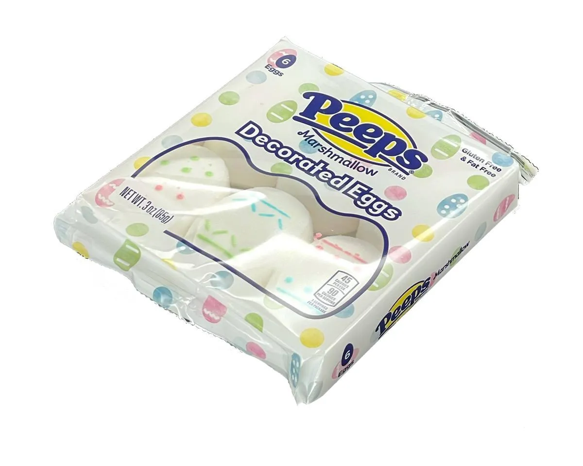 Marshmallow Peeps Decorated Egg 6 Count Tray