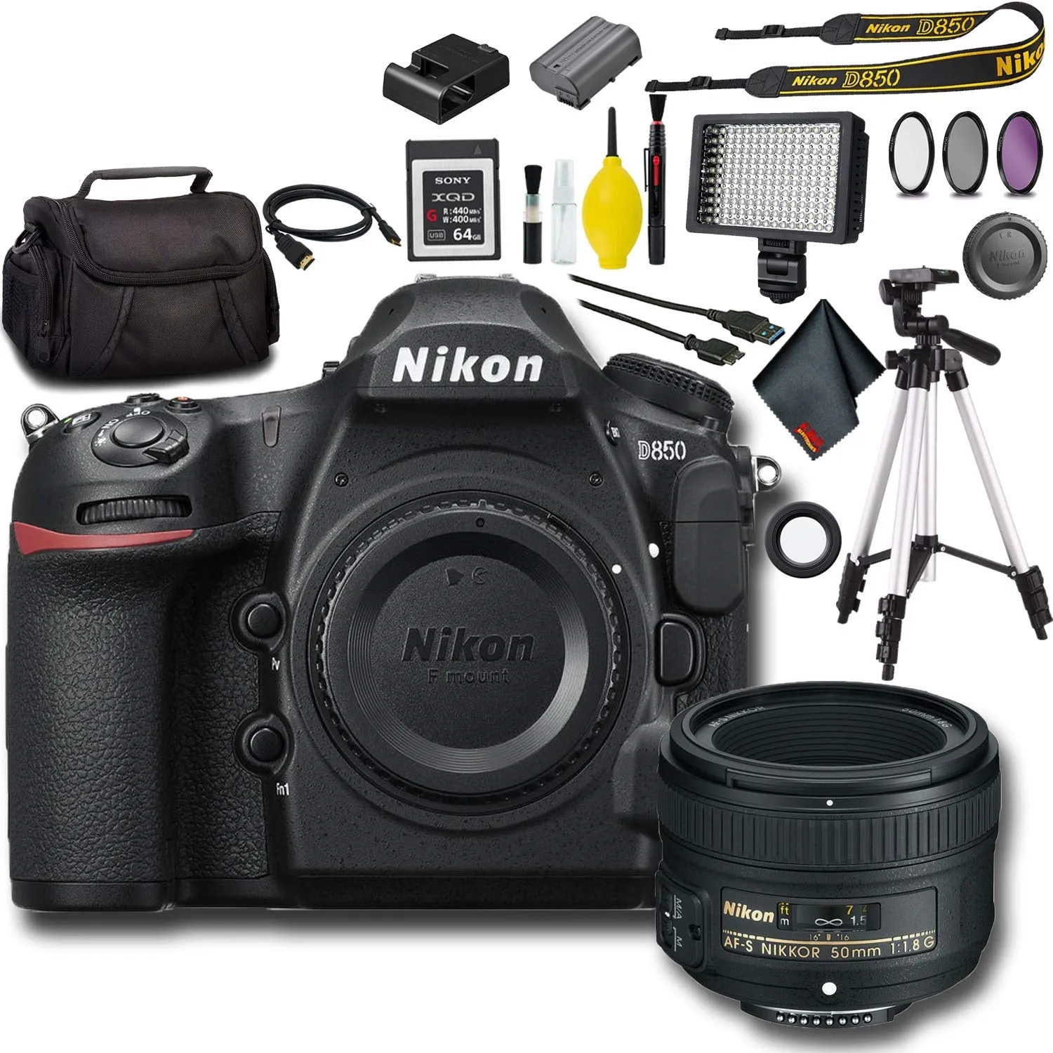 Nikon D850 DSLR Camera (International Model) Pro Bundle