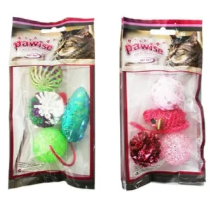 Pawise 4 Pack Assorted Cat Toy