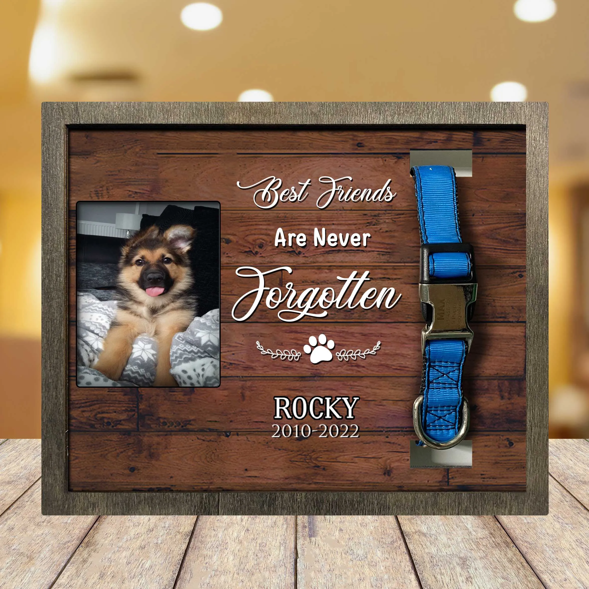 Pawprints On Our Hearts Picture Frame, Memorial Day Decorations For Dog Lovers