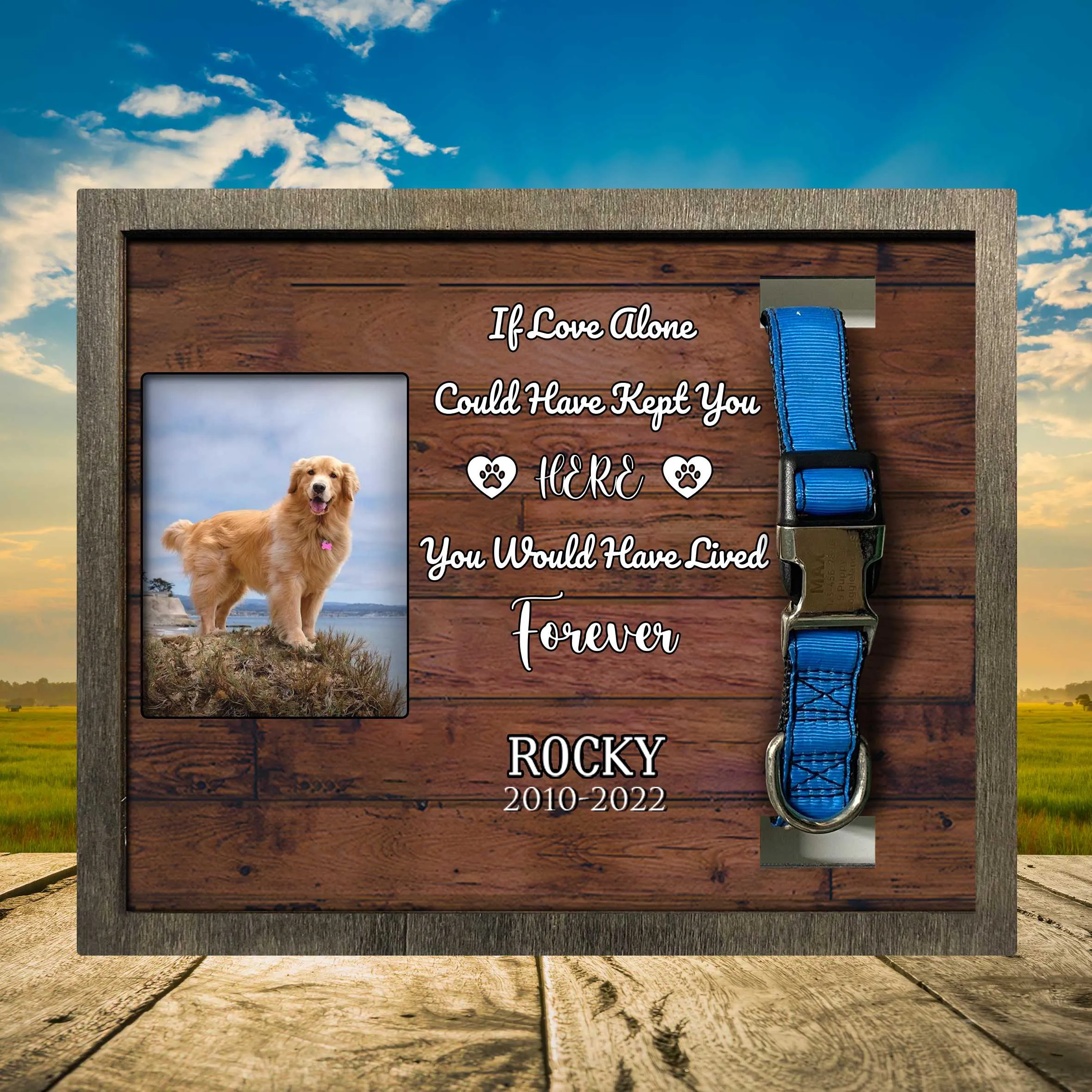 Personalized Memorial Frame For Loss Of Dog, 10.6 x 8.7 Picture Frame, Lost Pet Sign