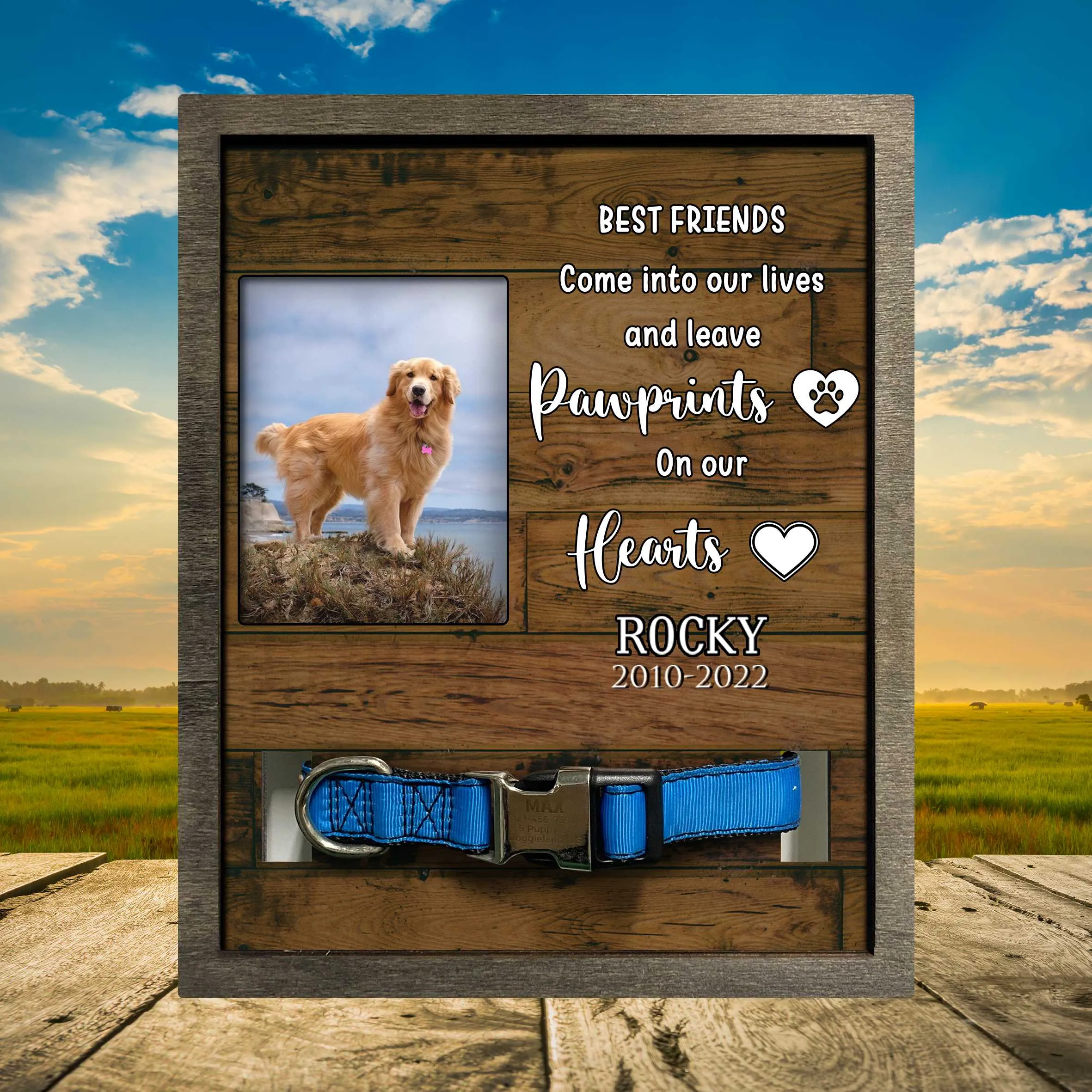 Personalized Memorial Frame For Loss Of Dog, 10.6 x 8.7 Picture Frame, Lost Pet Sign