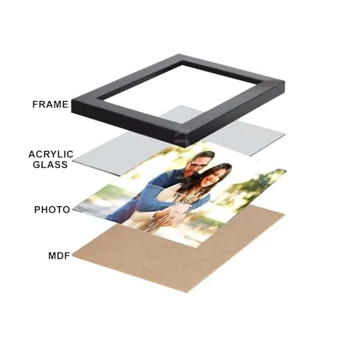 Pic 'n' Pair Personalized Wall Spotify Photo Frame With Customizable Spotify Song & Photo of Your Choice for Wedding, Birthday and Couple Gifts - (Black Frame, 6×8 Inches) (Turquoise Mixed)