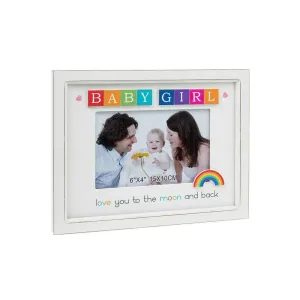 Shudehill Rainbow Scrabble Baby Girl Frame