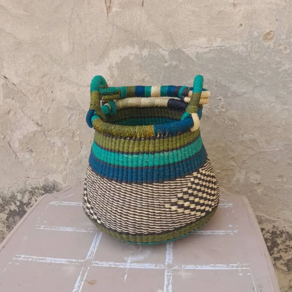 Small Blue Green Pot Basket