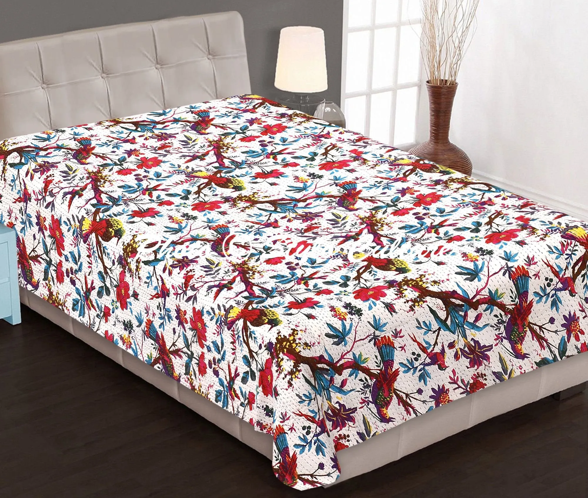 Stylo Culture Cotton 150 TC Bed Cover (Twin, White)